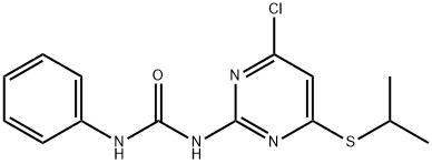 N-[4-CHLORO-6-(ISOPROPYLSULFANYL)-2-PYRIMIDINYL]-N'-PHENYLUREA 结构式