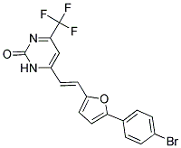 6-{(E)-2-[5-(4-BROMOPHENYL)-2-FURYL]VINYL}-4-(TRIFLUOROMETHYL)PYRIMIDIN-2(1H)-ONE 结构式