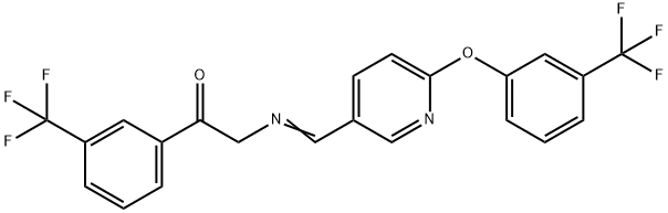 2-[((6-[3-(TRIFLUOROMETHYL)PHENOXY]-3-PYRIDINYL)METHYLENE)AMINO]-1-[3-(TRIFLUOROMETHYL)PHENYL]-1-ETHANONE 结构式