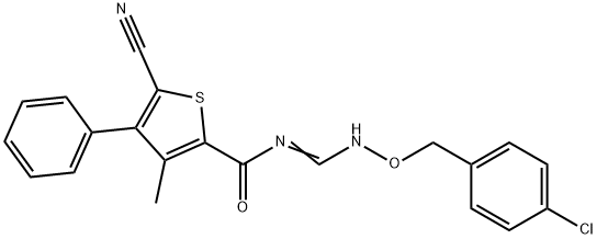 N-(([(4-CHLOROBENZYL)OXY]IMINO)METHYL)-5-CYANO-3-METHYL-4-PHENYL-2-THIOPHENECARBOXAMIDE 结构式