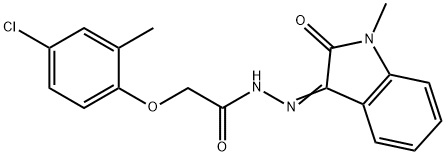 3-(2-(4-CHLORO-4-METHYLPHENOXY)ACETYLHYDRAZIDYL)-1-METHYL-2-OXOINDOLINE 结构式