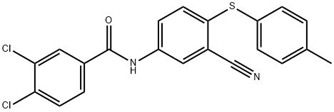 3,4-二氯-N-(3-氰基-4-(对甲苯硫基)苯基)苯甲酰胺 结构式