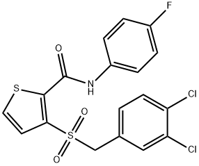 3-[(3,4-DICHLOROBENZYL)SULFONYL]-N-(4-FLUOROPHENYL)-2-THIOPHENECARBOXAMIDE 结构式