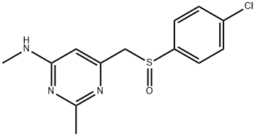 6-([(4-CHLOROPHENYL)SULFINYL]METHYL)-N,2-DIMETHYL-4-PYRIMIDINAMINE 结构式