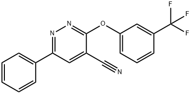 6-PHENYL-3-[3-(TRIFLUOROMETHYL)PHENOXY]-4-PYRIDAZINECARBONITRILE 结构式