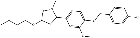 5-(5-BUTOXY-2-METHYLTETRAHYDRO-3-ISOXAZOLYL)-2-[(4-CHLOROBENZYL)OXY]PHENYL METHYL ETHER 结构式