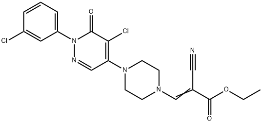 ETHYL 3-(4-[5-CHLORO-1-(3-CHLOROPHENYL)-6-OXO-1,6-DIHYDRO-4-PYRIDAZINYL]PIPERAZINO)-2-CYANOACRYLATE 结构式