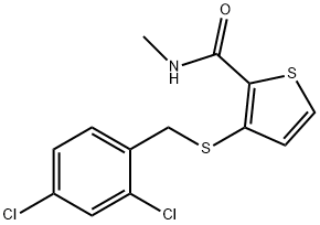 3-[(2,4-DICHLOROBENZYL)SULFANYL]-N-METHYL-2-THIOPHENECARBOXAMIDE 结构式
