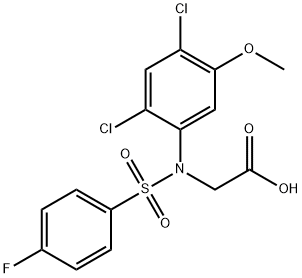 2-(2,4-DICHLORO[(4-FLUOROPHENYL)SULFONYL]-5-METHOXYANILINO)ACETIC ACID 结构式