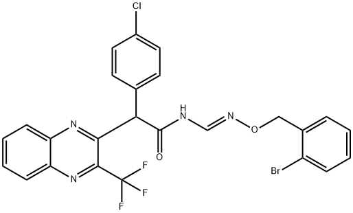 N-(([(2-Bromobenzyl)oxy]imino)methyl)-2-(4-chlorophenyl)-2-[3-(trifluoromethyl)-2-quinoxalinyl]acetamide 结构式