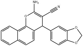 2-AMINO-4-(1,3-BENZODIOXOL-5-YL)-4H-BENZO[H]CHROMENE-3-CARBONITRILE 结构式