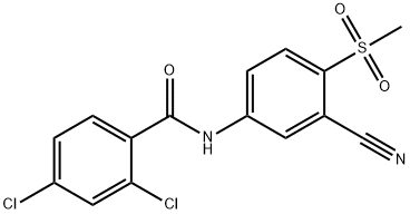 2,4-DICHLORO-N-[3-CYANO-4-(METHYLSULFONYL)PHENYL]BENZENECARBOXAMIDE 结构式