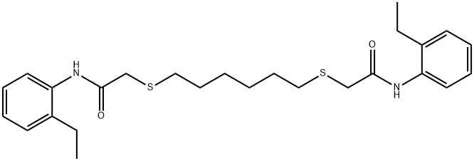 2-[(6-([2-(2-ETHYLANILINO)-2-OXOETHYL]SULFANYL)HEXYL)SULFANYL]-N-(2-ETHYLPHENYL)ACETAMIDE 结构式