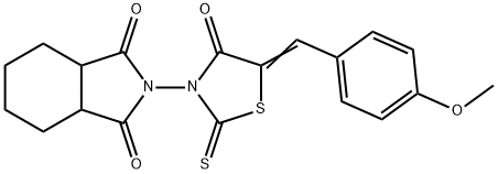 2-(5-[(4-METHOXYPHENYL)METHYLENE]-4-OXO-2-THIOXO-1,3-THIAZOLAN-3-YL)HEXAHYDRO-1H-ISOINDOLE-1,3(2H)-DIONE 结构式