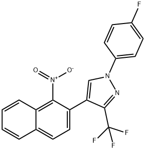 1-(4-FLUOROPHENYL)-4-(1-NITRO-2-NAPHTHYL)-3-(TRIFLUOROMETHYL)-1H-PYRAZOLE 结构式