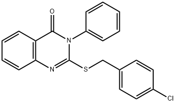 2-[(4-CHLOROBENZYL)SULFANYL]-3-PHENYL-4(3H)-QUINAZOLINONE 结构式
