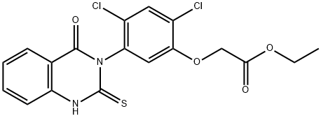 ETHYL 2-(2,4-DICHLORO-5-[4-OXO-2-SULFANYL-3(4H)-QUINAZOLINYL]PHENOXY)ACETATE 结构式