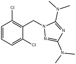 1-(2,6-二氯苄基)-N3,N3,N5,N5-四甲基-1H-1,2,4-三唑-3,5-二胺 结构式