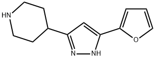 4-[3-(2-FURYL)-1H-PYRAZOL-5-YL]PIPERIDINE 结构式