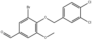 3-溴-4-[(3,4-二氯苄基)氧基]-5-甲氧基苯甲醛 结构式