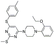 4-[4-(2-ETHOXYPHENYL)PIPERAZINO]-6-[(4-METHYLPHENYL)SULFANYL]-2-(METHYLSULFANYL)PYRIMIDINE 结构式