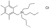 TRIBUTYL(2,3,4,5,6-PENTAMETHYLBENZYL)PHOSPHONIUM CHLORIDE 结构式