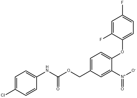 4-(2,4-DIFLUOROPHENOXY)-3-NITROBENZYL N-(4-CHLOROPHENYL)CARBAMATE 结构式