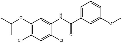 N-(2,4-Dichloro-5-isopropoxyphenyl)-3-methoxybenzenecarboxamide 结构式
