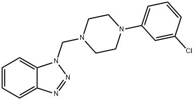 1-([4-(3-CHLOROPHENYL)PIPERAZINO]METHYL)-1H-1,2,3-BENZOTRIAZOLE 结构式