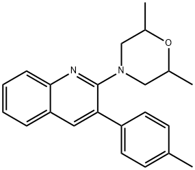 2-(2,6-DIMETHYLMORPHOLINO)-3-(4-METHYLPHENYL)QUINOLINE 结构式