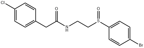 N-(2-[(4-BROMOPHENYL)SULFINYL]ETHYL)-2-(4-CHLOROPHENYL)ACETAMIDE 结构式