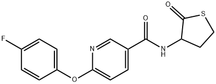 6-(4-FLUOROPHENOXY)-N-(2-OXOTETRAHYDRO-3-THIOPHENYL)NICOTINAMIDE 结构式