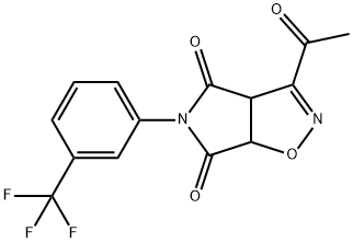 3-ACETYL-5-[3-(TRIFLUOROMETHYL)PHENYL]-3AH-PYRROLO[3,4-D]ISOXAZOLE-4,6(5H,6AH)-DIONE 结构式