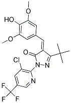 3-(TERT-BUTYL)-1-(3-CHLORO-5-(TRIFLUOROMETHYL)(2-PYRIDYL))-4-((4-HYDROXY-3,5-DIMETHOXYPHENYL)METHYLENE)-2-PYRAZOLIN-5-ONE 结构式
