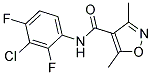 N-(3-CHLORO-2,4-DIFLUOROPHENYL)-3,5-DIMETHYL-4-ISOXAZOLECARBOXAMIDE 结构式