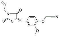 {4-[(E)-(3-ALLYL-4-OXO-2-THIOXO-1,3-THIAZOLIDIN-5-YLIDENE)METHYL]-2-METHOXYPHENOXY}ACETONITRILE 结构式