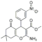 METHYL 2-AMINO-7,7-DIMETHYL-4-(3-NITROPHENYL)-5-OXO-4,6,7,8-TETRAHYDRO2H-CHROMENE-3-CARBOXYLATE 结构式