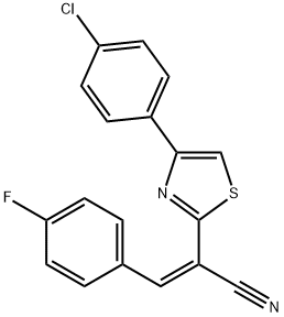 2-[4-(4-CHLOROPHENYL)-1,3-THIAZOL-2-YL]-3-(4-FLUOROPHENYL)ACRYLONITRILE 结构式