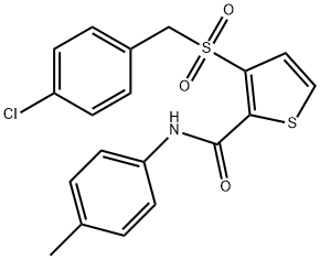 3-[(4-CHLOROBENZYL)SULFONYL]-N-(4-METHYLPHENYL)-2-THIOPHENECARBOXAMIDE 结构式