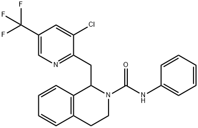 1-([3-CHLORO-5-(TRIFLUOROMETHYL)-2-PYRIDINYL]METHYL)-N-PHENYL-3,4-DIHYDRO-2(1H)-ISOQUINOLINECARBOXAMIDE 结构式