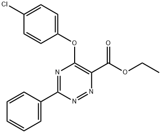 Ethyl 5-(4-chlorophenoxy)-3-phenyl-1,2,4-triazine-6-carboxylate 结构式