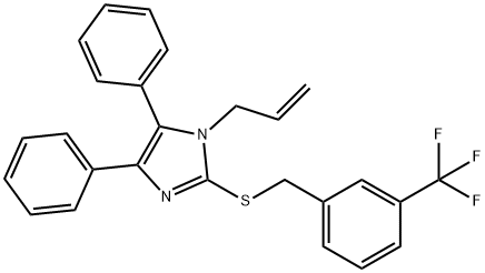 1-ALLYL-4,5-DIPHENYL-1H-IMIDAZOL-2-YL 3-(TRIFLUOROMETHYL)BENZYL SULFIDE 结构式