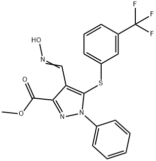 METHYL 4-[(HYDROXYIMINO)METHYL]-1-PHENYL-5-([3-(TRIFLUOROMETHYL)PHENYL]SULFANYL)-1H-PYRAZOLE-3-CARBOXYLATE 结构式