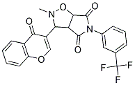 2-Methyl-3-(4-oxo-4H-chromen-3-yl)-5-[3-(trifluoromethyl)phenyl]dihydro-2H-pyrrolo[3,4-d]isoxazole-4,6(3H,5H)-dione 结构式