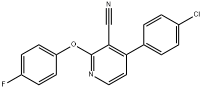 4-(4-CHLOROPHENYL)-2-(4-FLUOROPHENOXY)NICOTINONITRILE 结构式