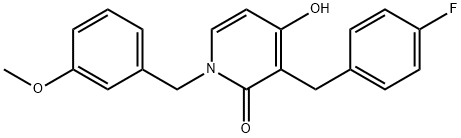 3-(4-FLUOROBENZYL)-4-HYDROXY-1-(3-METHOXYBENZYL)-2(1H)-PYRIDINONE 结构式