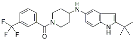 4-[(2-TERT-BUTYL-(1H)-INDOL-5-YL)AMINO]-1-[[3-(TRIFLUOROMETHYL)PHENYL]CARBONYL]PIPERIDINE 结构式