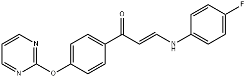 (E)-3-((4-氟苯基)氨基)-1-(4-(嘧啶-2-基氧基)苯基)丙-2-烯-1-酮 结构式