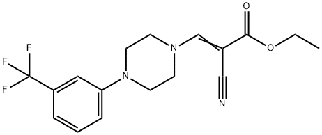 ETHYL 2-NITRILO-3-(4-(3-(TRIFLUOROMETHYL)PHENYL)PIPERAZINYL)PROP-2-ENOATE 结构式