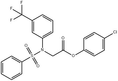 4-CHLOROPHENYL 2-[(PHENYLSULFONYL)-3-(TRIFLUOROMETHYL)ANILINO]ACETATE 结构式